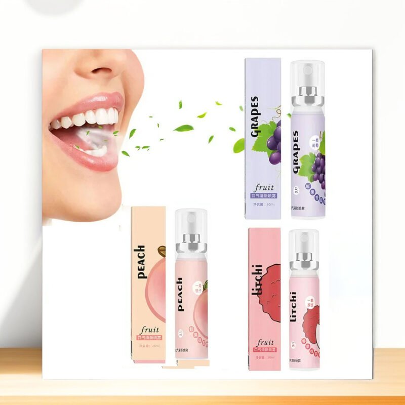 ৩ পিস BOAE mouth spray (peach+Grape+Liechi Flavour)