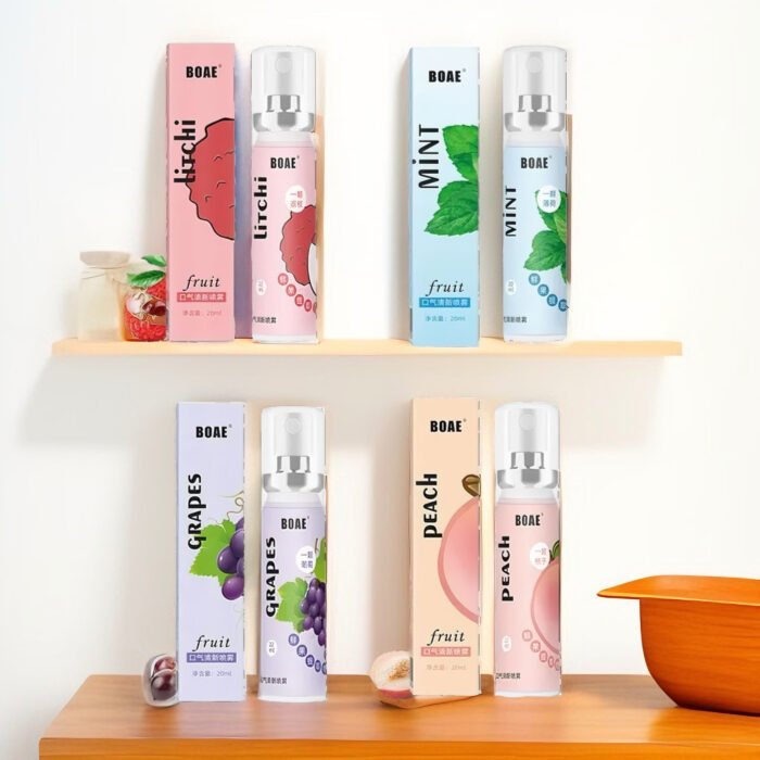 ৪ পিস MOUTH SPRAY (Liechi + Mint+Grape+peach ) - Image 1