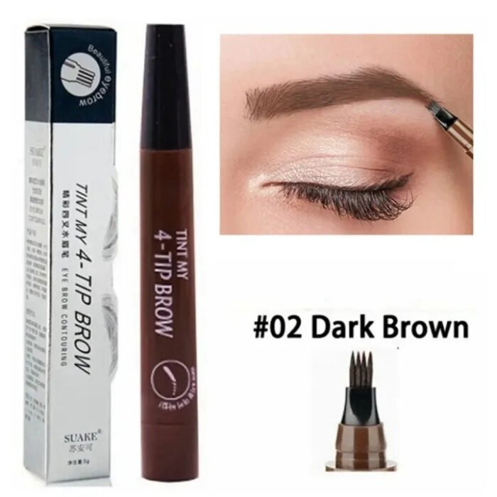 ১পিস #2Dark Brown Waterproof 4 Points Eyebrow Pen - Image 1
