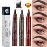 ৩ কালারের কম্বো 4 Point Eyebrow Pencil Maquillajes Para Mujer Waterproof Liquid Eyebrow Pen Makeup Long Lasting Cosmetic Microblade Brow Pencil