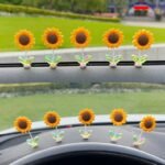 (5 Pcs Set) Sunflower Shaking Head Car/Desk Ornament