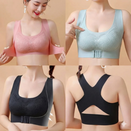 Butterfly Lace Front Open Bra