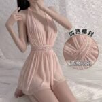 Red Lingerie Deep V-Neck Sleeveless Dress - Image 7