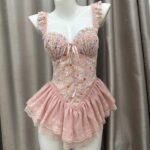 Azure Garden Botanical Print Satin Cami & Ruffle Shorts Sleepwear Set