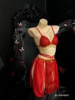 Azure Garden Botanical Print Satin Cami & Ruffle Shorts Sleepwear Set