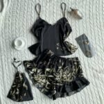 Angelic White Sheer Lace & Satin Paneled Babydoll Nightgown