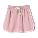 Women’s Sporty Contrast Trim Dolphin Shorts with Elastic Waistband - Image 9