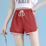 Women’s Sporty Contrast Trim Dolphin Shorts with Elastic Waistband - Image 5