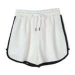 Women’s Sporty Contrast Trim Dolphin Shorts with Elastic Waistband - Image 8