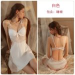 Women's Dreamy Lavender Floral Embroidery Sheer Lace Lingerie Set - Image 7