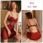 Women's Dreamy Lavender Floral Embroidery Sheer Lace Lingerie Set - Image 5