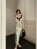 Gothic Glamour Full-Length Sheer Floral Lace Lingerie Gown