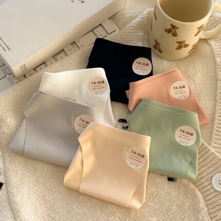 Women's 7A Antibacterial Seamless Ice Silk Panties - Multi-Color Pack