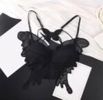 Midnight Noir Sheer Floral Lace Robe & Lingerie 3-Piece Set - Image 4